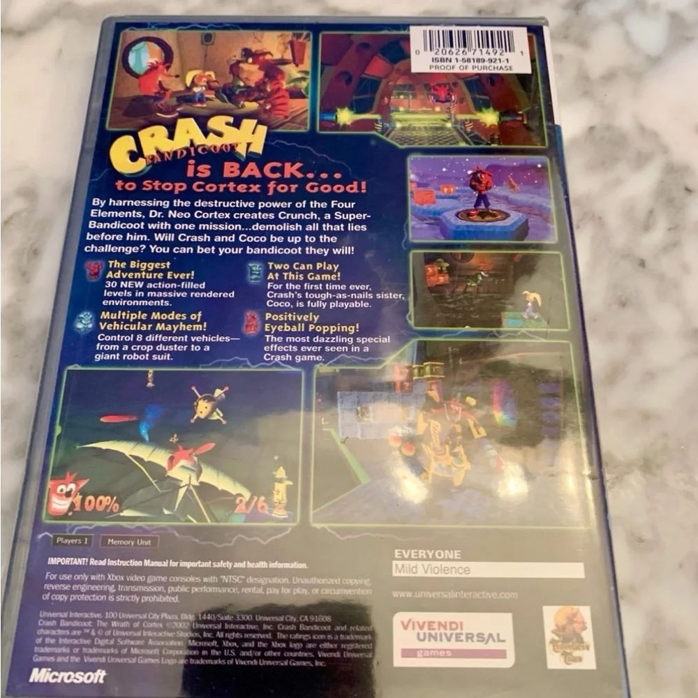 Crash Bandicoot The Wrath of Cortex (XBOX) BRAND NEW Factory Sealed